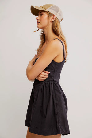 FREE PEOPLE Astrid Oxford Black Mini Dress