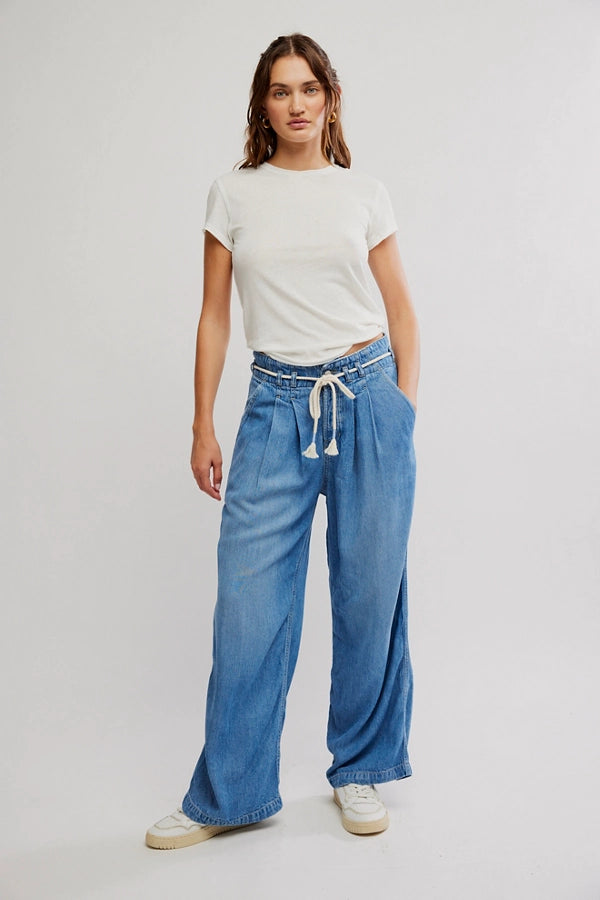FREE PEOPLE Dakota Cinched Pull On Jeans