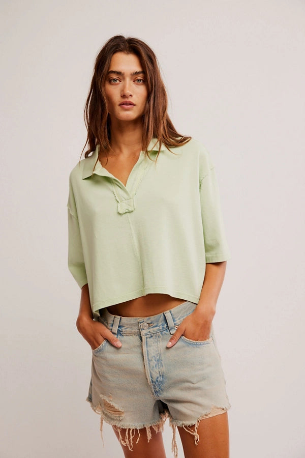 FREE PEOPLE Candy Mint Denmark Polo