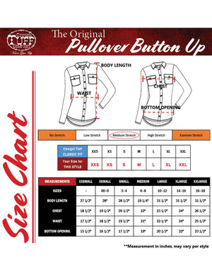 COWGIRL TUFF Pullover Button Up (White with Iridescent Chrome Print Lightweight and High Stretch)