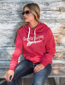 COWGIRL TUFF CTC Branded UNISEX Red with Cream Print Pullover Hooded Sweatshirt