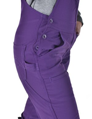 COWGIRL TUFF Work Hard Play Hard Purple Tuck In Bib Overall