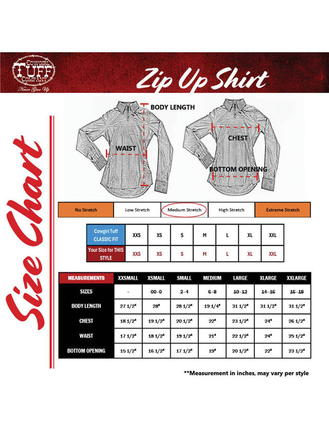 COWGIRL TUFF Full Zip (Turquoise Metallic With Rust Accent Lightweight Stretch Jersey)