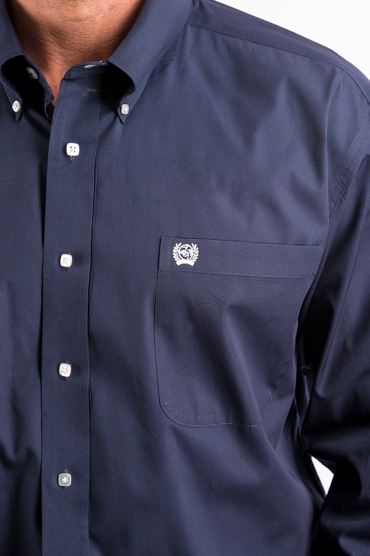 CINCH Men's Navy Solid Button-Down Western Shirt