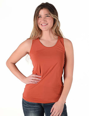 COWGIRL TUFF Women's Rust Breathe Instant Cooling UPF Racerback Tank