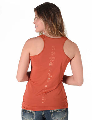 COWGIRL TUFF Women's Rust Breathe Instant Cooling UPF Racerback Tank