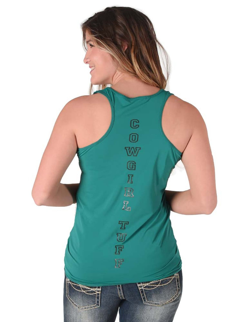 COWGIRL TUFF Women's Pine Breathe Instant Cooling UPF Racerback Tank