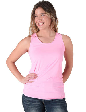 COWGIRL TUFF Women's Bubblegum Pink Breathe Instant Cooling UPF Racerback Tank