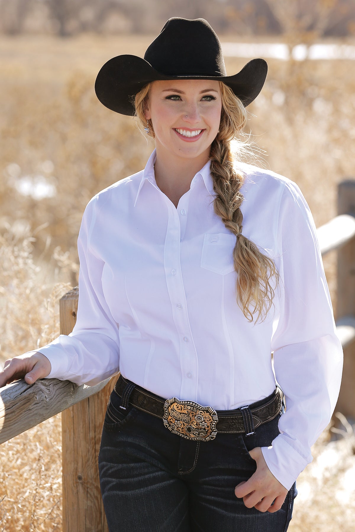 CINCH Women's Solid White Button-Down Western Shirt