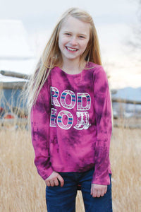 CRUEL GIRL Girl's Tie Dye Rodeo Long Sleeve Tee