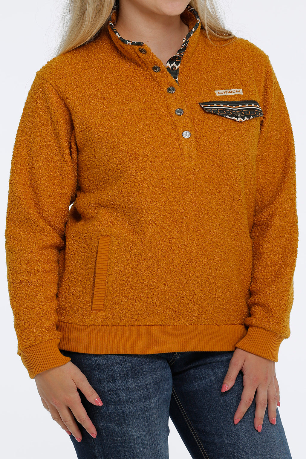 CINCH Women's Gold Teddy Fleece