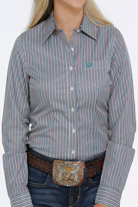 CINCH Women's TENCEL Pinstripe Button-Down Western Shirt