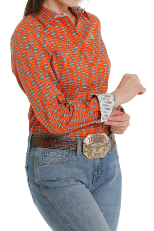 CINCH Women's Orange Western Shirt