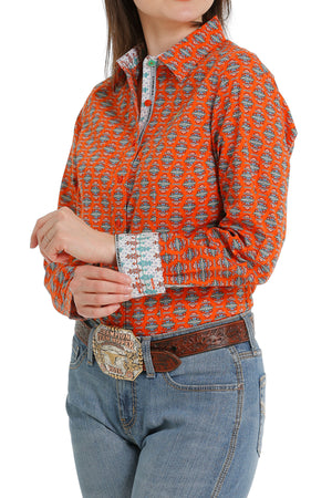 CINCH Women's Orange Western Shirt