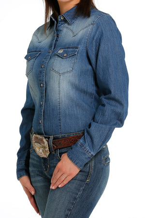 CINCH Women's Indigo Denim Snap Front Western Shirt