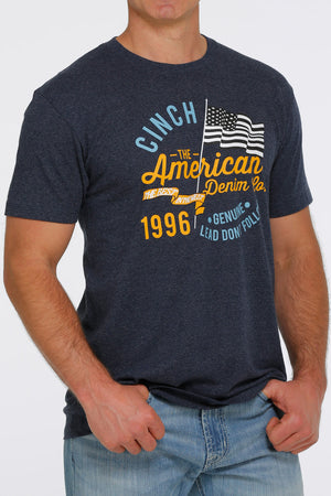 Cinch Men's Heather Navy Tee