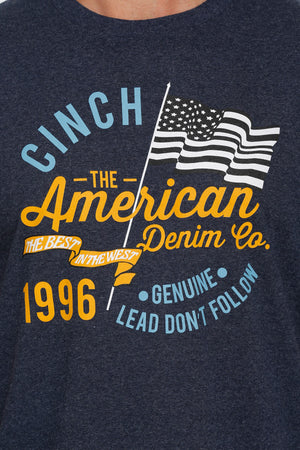 Cinch Men's Heather Navy Tee