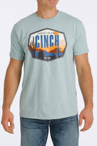 CINCH Men's Turquoise Crew Neck Tee