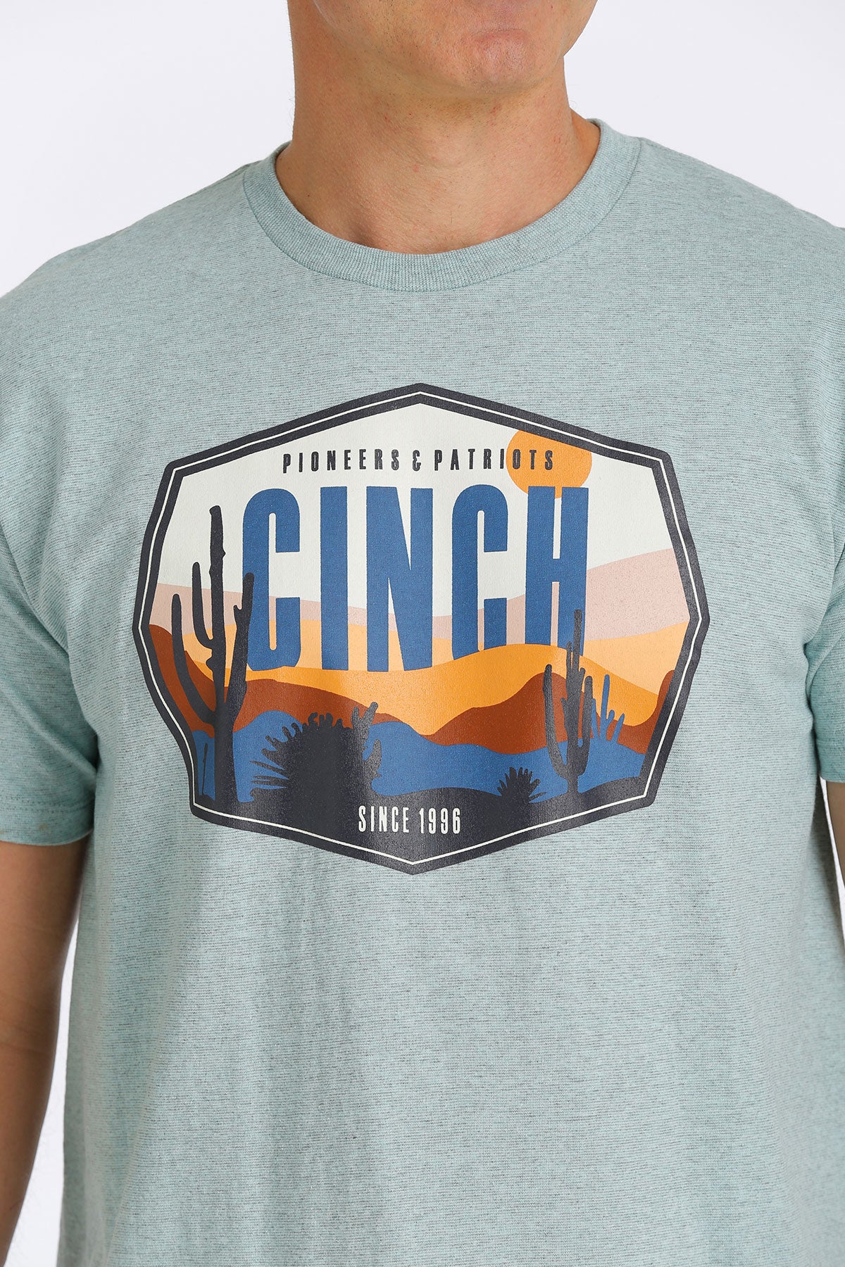 CINCH Men's Turquoise Crew Neck Tee