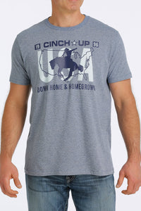 CINCH Men's Heathered Blue Tee