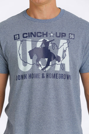 CINCH Men's Heathered Blue Tee