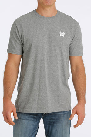 CINCH Men's Heather Grey Neck Logo Tee