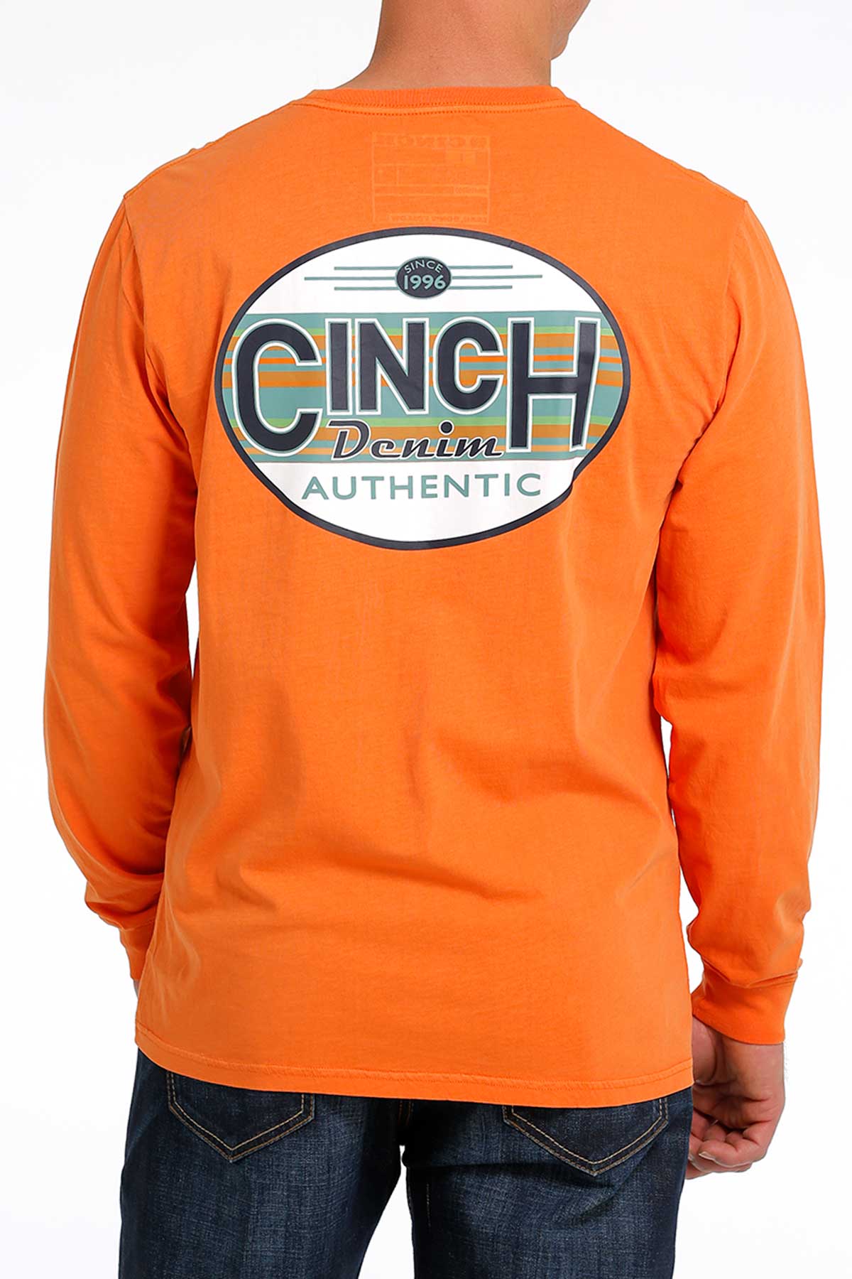 CINCH Men's Orange Premium Long Sleeve Tee