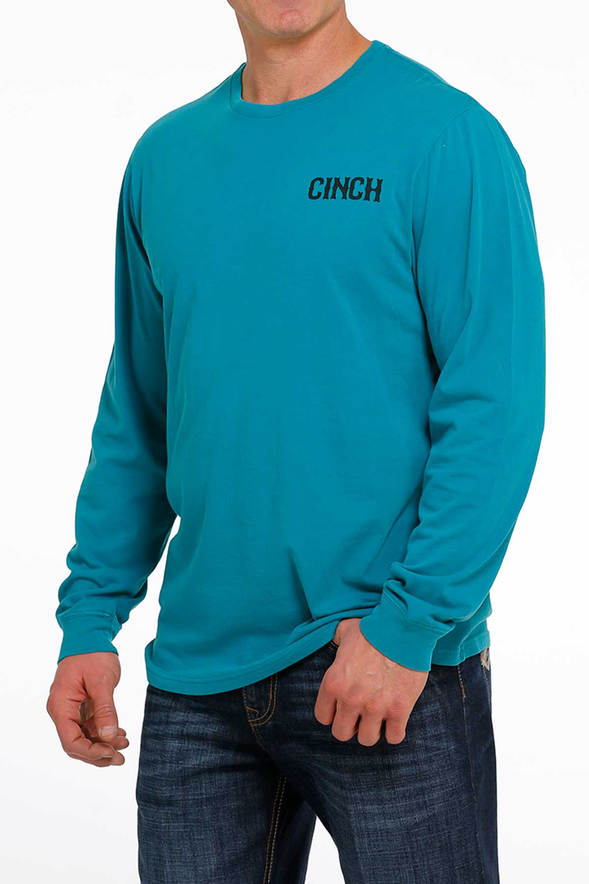 CINCH Men's Teal Long Sleeve Tee