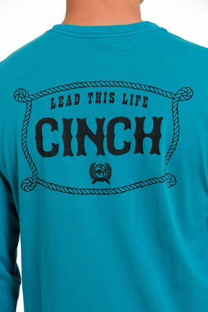 CINCH Men's Teal Long Sleeve Tee