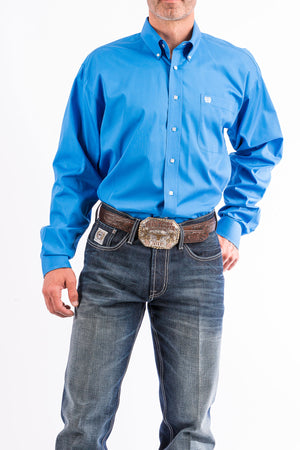 CINCH Men's Solid Blue Button-Down Western Shirt