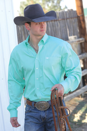 CINCH Men's Solid Mint Button-Down Western Shirt