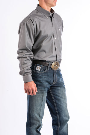 CINCH Men's Solid Gray Button-Down Western Shirt