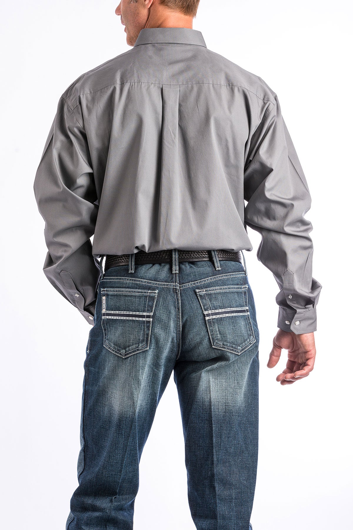 CINCH Men's Solid Gray Button-Down Western Shirt