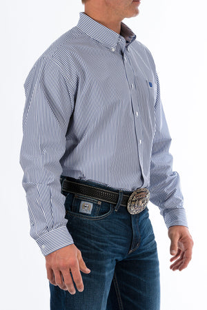 CINCH Men's Royal Blue Stripe Button-Down Western Shirt