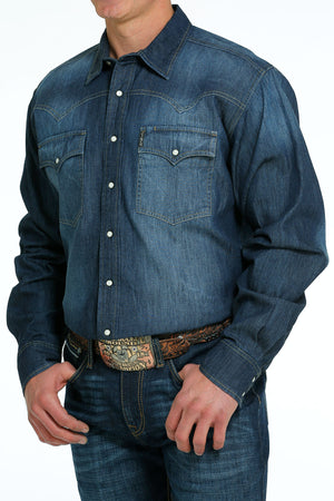 CINCH Men's Denim Snap Front Western Shirt