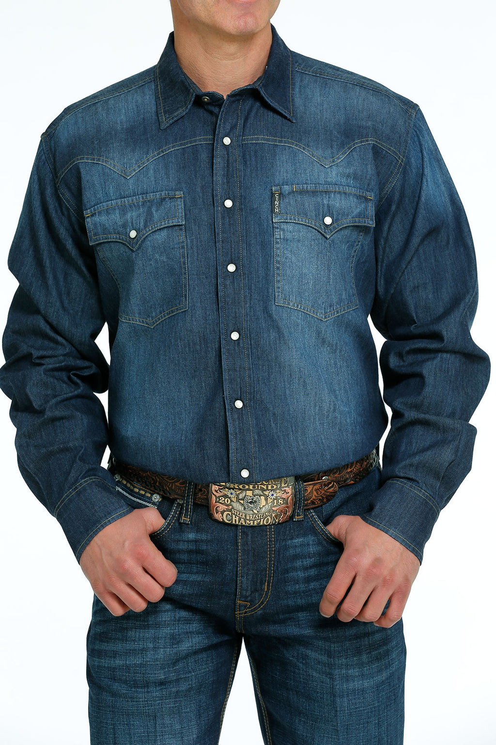 CINCH Men's Denim Snap Front Western Shirt