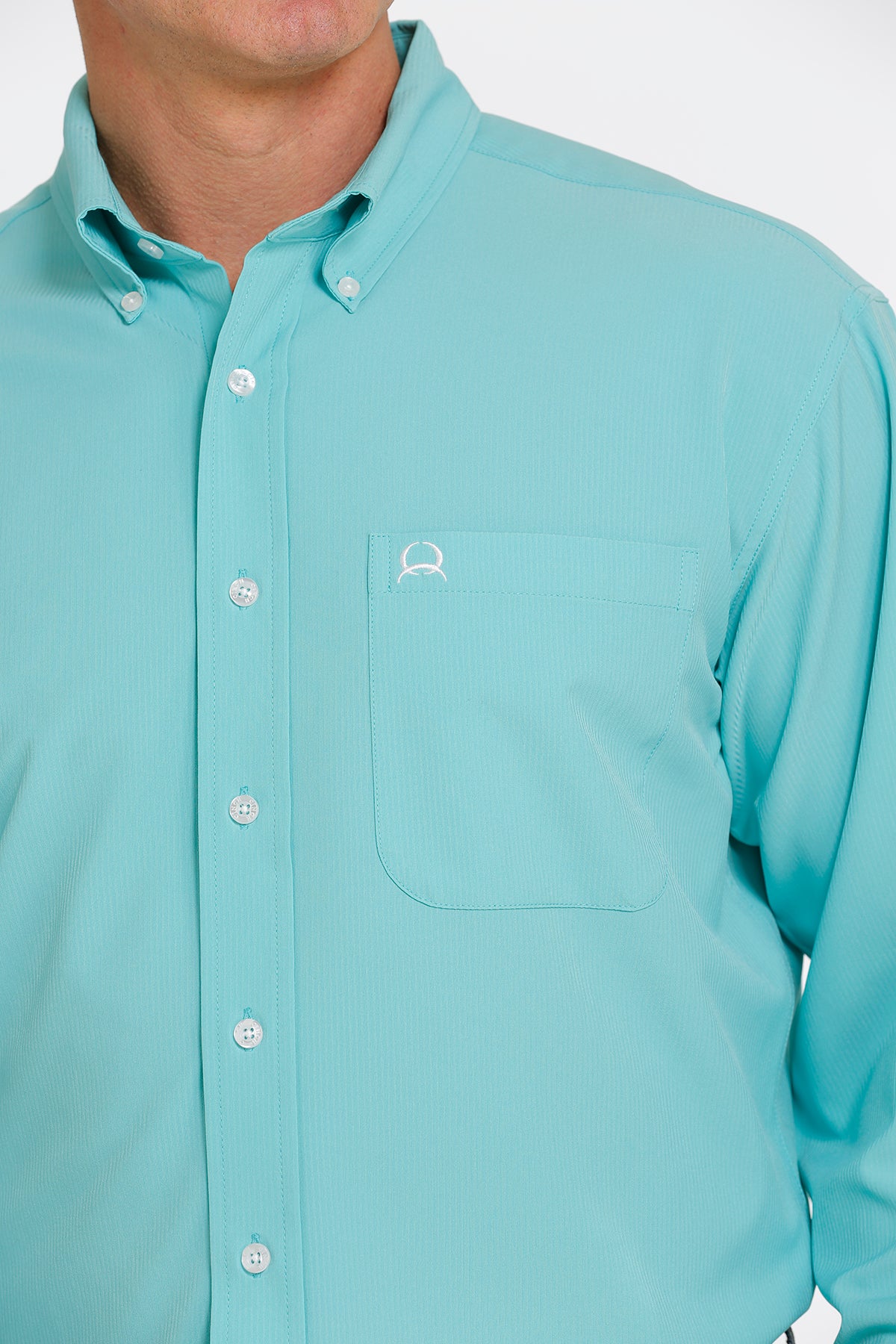 CINCH Men's ARENAFLEX Solid Turquoise Button-Down Western Shirt