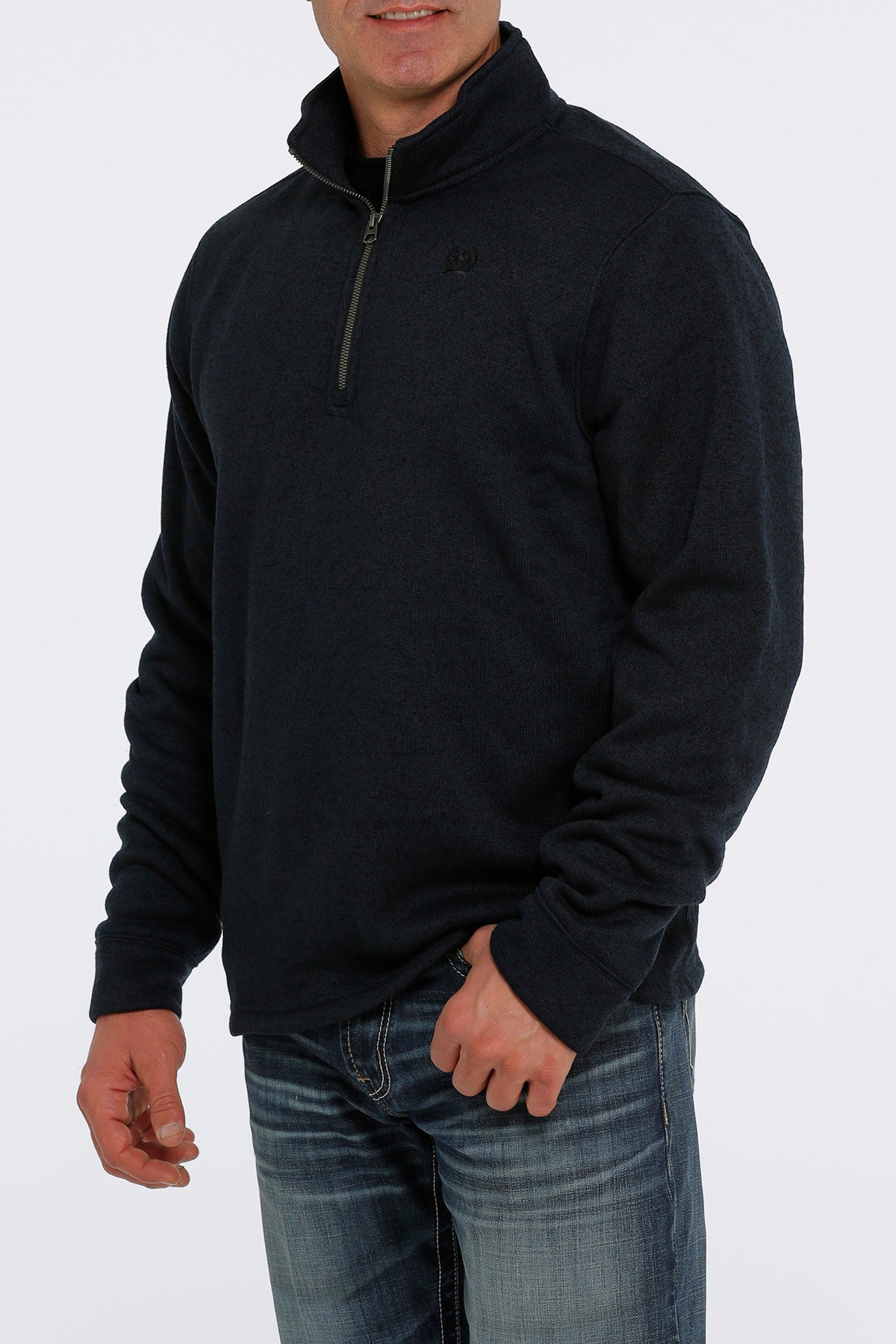 CINCH Men's Navy 1/4 Zip Sweater