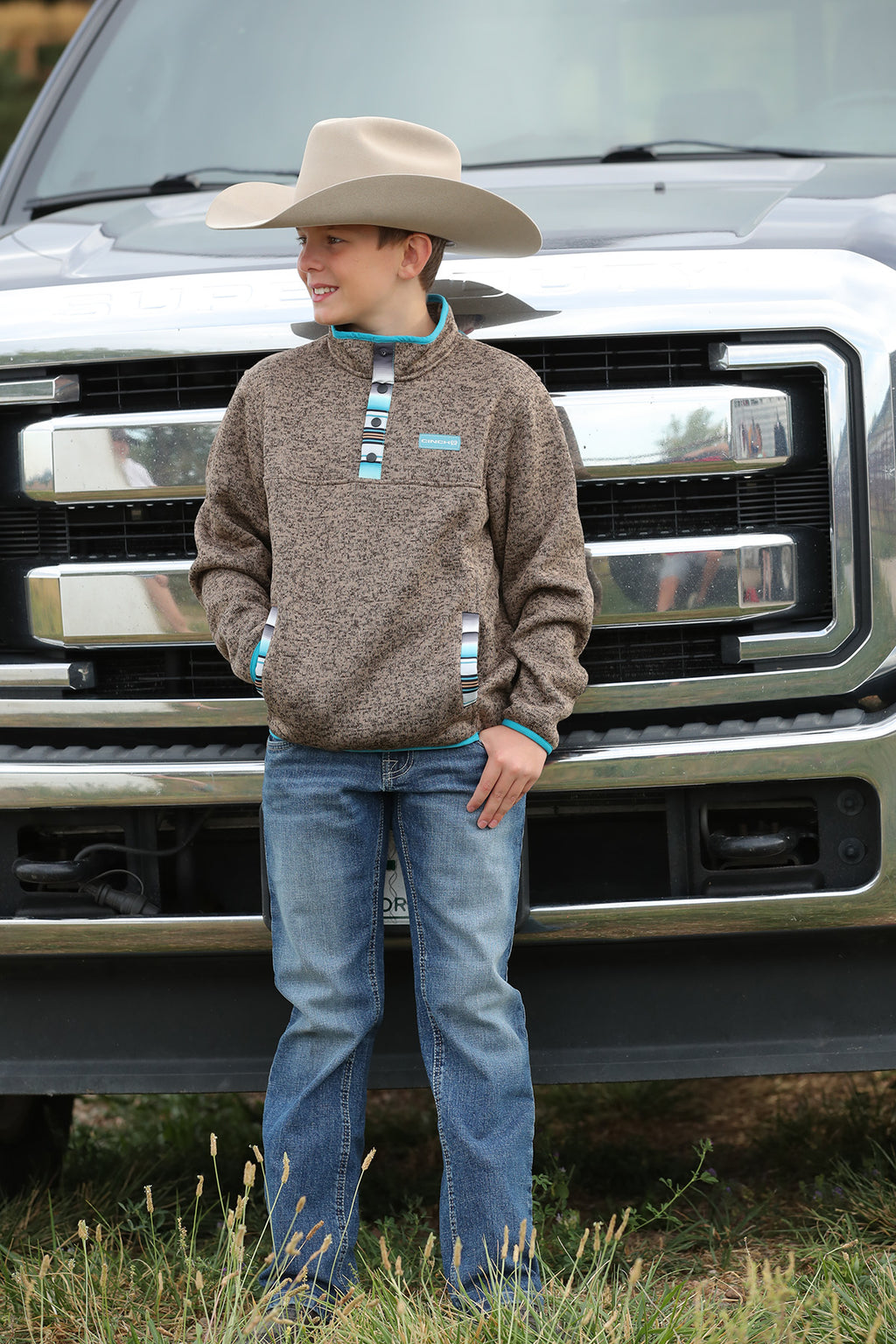 CINCH Boy's MATCH DAD Brown Pullover Sweater