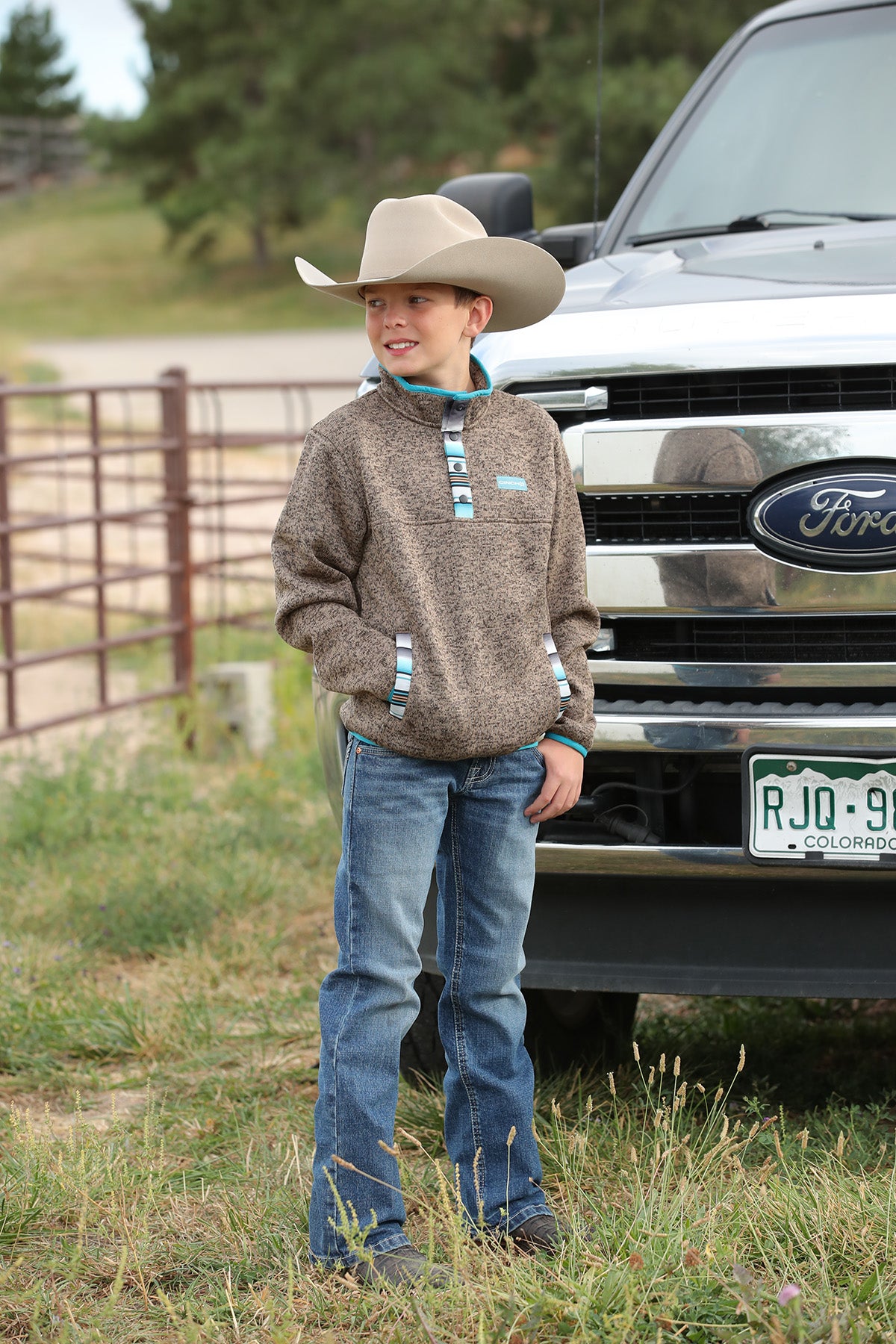 CINCH Boy's MATCH DAD Brown Pullover Sweater