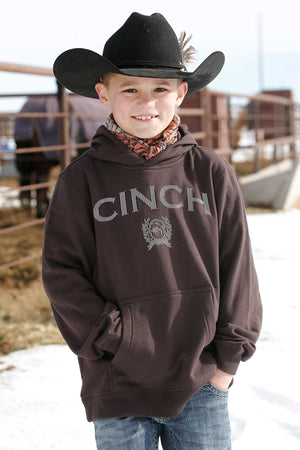 CINCH Boy's Brown Pullover Hoodie