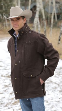 MILLER RANCH Men's Brown Wool Coat