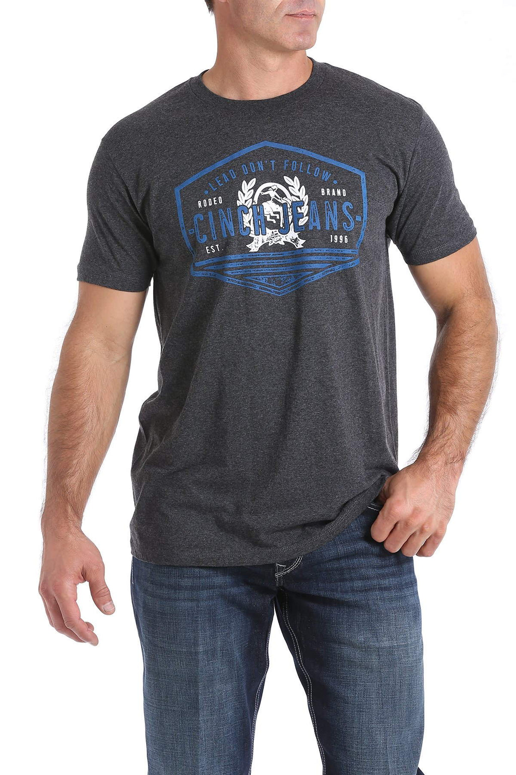 CINCH Men's Black Heather Classic Logo Tee