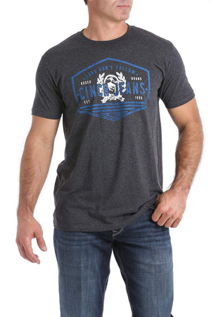 CINCH Men's Black Heather Classic Logo Tee